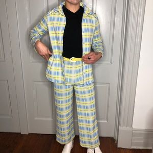 VINTAGE 70’s plaid set with belt🕺🏼🚀